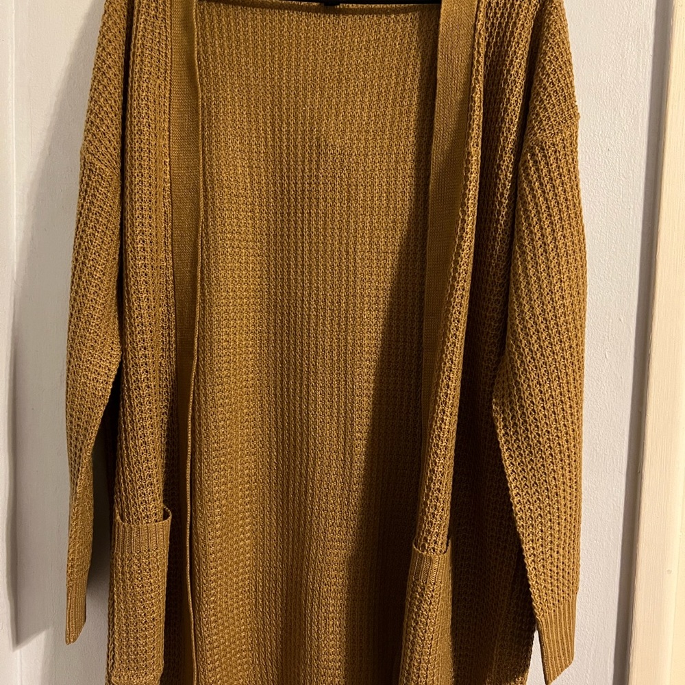 Dark Tan Cardigan w/ Front Pockets